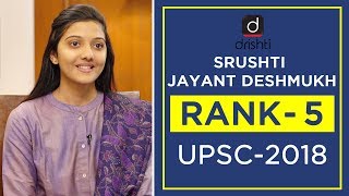 UPSC Topper Mock Interview Srushti Jayant Deshmukh Rank 5 CSE 2018 [upl. by Idroj551]