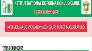 Concours INFJ 2021  Concours Direct Magistrature Epreuves Ecrites  Imprimer Votre Convocation [upl. by Mccoy37]