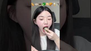 Mukbang with Quynh Truong 🌭🫓🧆🥬🥞🥐🍦☕trending shorts mukbang shorts viral [upl. by Gilba]