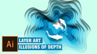 layer art in illustrator  illustration  Illusions of Depth  illustrator tutorial  cs6  cc [upl. by Enenaj]