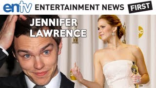 OSCARS 2013 Best Actress Jennifer Lawrence  Nicholas Hoult XMen Interview Win Trip and Fall [upl. by Inaffets]