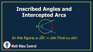 Inscribed Angles and Intercepted Arcs  Geometry  Math Video Central [upl. by Gaves388]