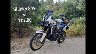 Comparativo Pneus Adventure  Shinko 804 vs Continental TKC80  AfricaTwin CRF1000L [upl. by Enajiram494]