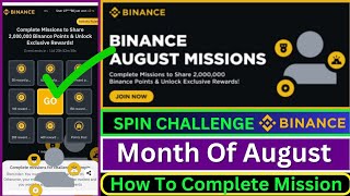 Spin and Win Binance Points  Complete Missions amp Claim Rewards  Binance Monthly Missions [upl. by Yraillih842]