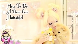 How To Do A Big Puffy Bun Bear Ear Hairstyle Tutorial  Violet LeBeaux [upl. by Vail]