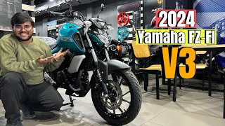 New Yamaha FZFI V3 2024 Model Cyan Blue Color Price Features and Detailed Review [upl. by Macri768]