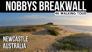 4K 🌊 Nobbys Breakwall Walking Tour 🇦🇺 Newcastle Australia [upl. by Strauss862]