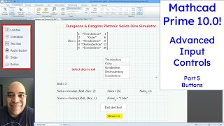 Mathcad Prime 10  Advanced Input Controls  Buttons [upl. by Lawry671]