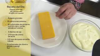 Receta del día en Matutino Express Papas rellenas de camarones al ajillo con queso [upl. by Flosi]