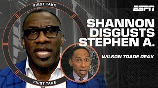 Stephen A is DISGUSTED with Shannon Sharpe about the Russell WilsonSteelers move 🙄  First Take [upl. by Abott]