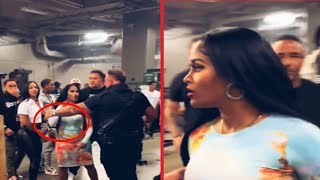 Joseline Hernandez and Big Lex fight backstage after Floyd Mayweather vs John Gotti fight [upl. by Enetsuj441]