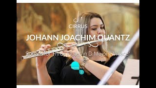 Johann Joachim Quantz  Sonata for Three Flutes in D Major  Vivace  CirrusTrio [upl. by Jorie]