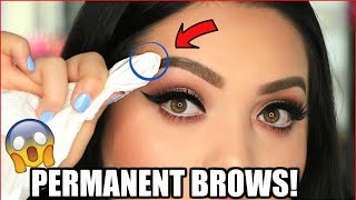 DIY PERMANENT BROWS  THE WUNDER BROW [upl. by Ahsela391]