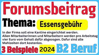 Forumsbeitrag schreiben  TELC B2 Beruf  Redemittel  Thema Essensgebür [upl. by Ainitsirk]