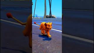 GTA V  LIONESS SAVING HIS MASTER 😭shortvideo [upl. by Ihskaneem]