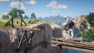 Red Dead Redemption 2 Horseman Challenge 9 as Arthur using the broken bridge [upl. by Atteuqram]