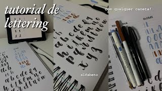 COMO FAZER LETTERING  Iniciantes com qualquer caneta e passo a passo [upl. by Ailaro]