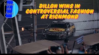 Austin Dillons Loses Playoff Birth with Richmond Win  NASCAR Richmond Race Review [upl. by Besse776]