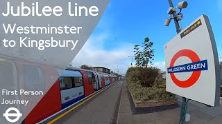 London Underground Jubilee line First Person Journey  Westminster to Kingsbury [upl. by Ahseei]