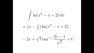 Integration by Parts lnx2x2 Using arctan and Substitution [upl. by Borchers553]