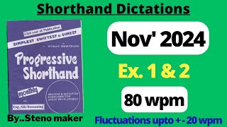 1 amp 2 November 2024 Progressive magazine 80 wpm English shorthand dictation SSC steno [upl. by Ellennej]