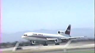 TWA L1011s at LAX  6231990  Takeoff and Landing [upl. by Ahsratan806]