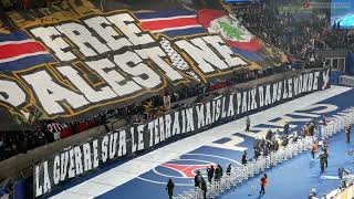 Le tifo Free Palestine de PSG Atletico Madrid 06112024 [upl. by Lemieux119]