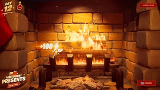 Warm Yourself At The Yule Log In The Cozy Lodge  Fortnite Winterfest Quest [upl. by Nylaf]