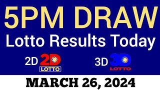 Lotto Result Today 5pm Draw March 26 2024 Swertres Ez2 PCSO Live Result [upl. by Enilorac]