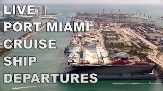 🔴 REPLAY Port of Miami Cruise Ship Departures Feb 19 2023 [upl. by Swords]