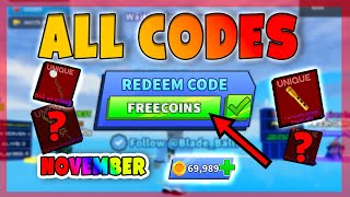 NEW ALL NEW WORKING CODES FOR BLADE BALL Blade Ball November Codes  UPD Blade Ball  Roblox [upl. by Otilrac277]