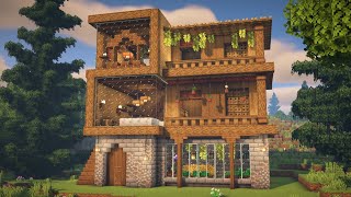 Minecraft Wooden Modern Survival House Tutorial [upl. by Virnelli]