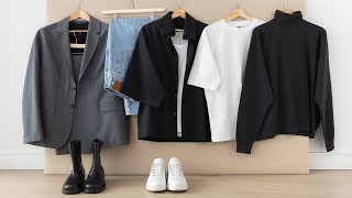 9 Items 9 Outfits capsule wardrobe challenge [upl. by Eivad]