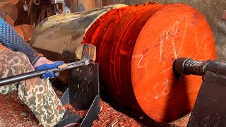 Expert Woodturner Shares Top Secrets for Turning Giant Wood [upl. by Barhos910]