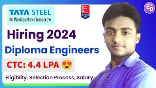 TATA STEEL New Recruitment 2024। Diploma Engineers। CTC  44 LPA। All Branch। Latest Jobs 2024 [upl. by Dihgirb265]