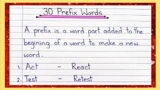 30 Prefix Words  Meaning of Prefix Words in English  Prefix words in english  Prefix words [upl. by Aggy848]