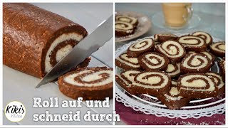 Ohne Backofen Bountyrolle  Kekse ohne Backen  Studentenrezept  Kokosrolle mit Schokokeksen [upl. by Blim]