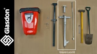 Glasdon UK  how to install  ground lock kit  Retriever 50™ pet waste bin [upl. by Leiru]