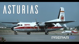 Prepar3D  Justflight Fokker F27200  Landing at Asturias  TrackIR [upl. by Ojiram]