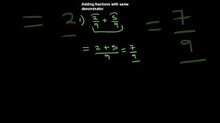 Adding fractions with same denominator Step by step shorts maths algebra [upl. by Retsek162]