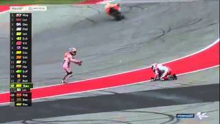 Pedrosa amp Dovizioso Crash at AmericasGP [upl. by Rupert]