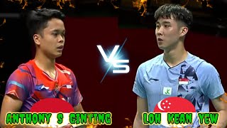 Badminton Loh Kean Yew SGP vs INA Anthony Sinisuka Ginting Mens Singles [upl. by Adnawt]