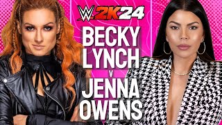 💥 Becky Lynch v Jenna Owens w Trish Stratus  WWE 2K24 💥 [upl. by Kowatch]