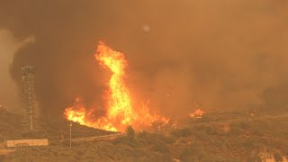 LINE FIRE Highland Mentone Running Springs Forest Falls CA Footage From 0905202409082024 [upl. by Ahsenrad142]