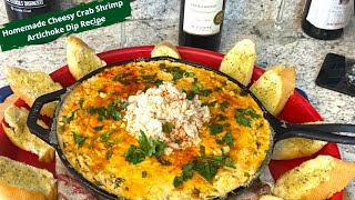 Homemade Cheesy Crab Shrimp Artichoke Dip Recipe  Best Artichokes Dip With Lump Crab And Shrimp [upl. by Gerfen881]