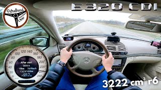 2004 Mercedes E320 CDI W211  AUTOBAHN Próba autostradowa i prezentacja RACEBOX 100200 kmh [upl. by Odlaniger]