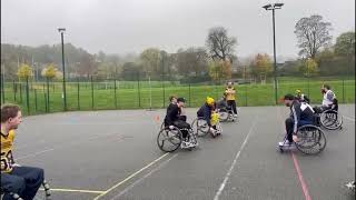 Calderdale Locomotives Wheelchair American football session mini game [upl. by Nylatsirhc]