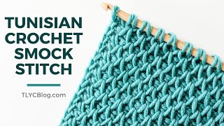 Tunisian Crochet Smock Stitch You wont believe how easy it is  TUNISIAN CROCHET FOR BEGINNERS [upl. by Hamitaf]