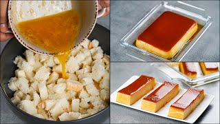 I MAKE BREAD EGG PUDDING WITH LEFTOVER BREAD  BREAD PUDDING RECIPE  PUDDING DESSERT RECIPE [upl. by Acimak]