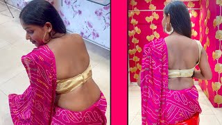 Backless Blouse Shoot  Saree Fashion  Saree Video  Saree Style  Saree Draping sarees [upl. by Brenk]